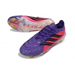 Adidas Predator Elite Low FG Nouvelles Violet Rose Noir
