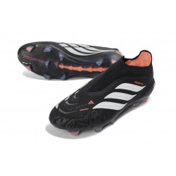 Crampons de Football Adidas Predator Elite Laceless FG Noir Blanc