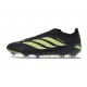 Crampons de Football Adidas Predator Elite Laceless FG Noir Vert Citron