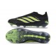 Crampons de Football Adidas Predator Elite Laceless FG Noir Vert Citron