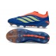 Crampons de Football Adidas Predator Elite Laceless FG Bleu Orange Vert Citron