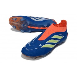 Crampons de Football Adidas Predator Elite Laceless FG Bleu Orange Vert Citron