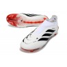 Crampons de Football Adidas Predator Elite Laceless FG Blanc Noir Rouge