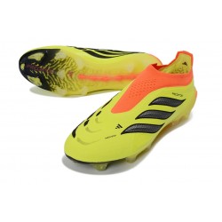 Crampons de Football Adidas Predator Elite Laceless FG Jaune Noir Orange