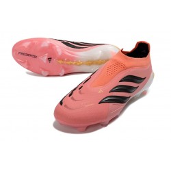 Crampons de Football Adidas Predator Elite Laceless FG Rose Noir