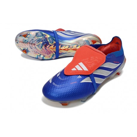 Crampons de Foot Adidas Predator Elite FT FG Bleu Argent Rouge