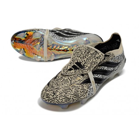 Crampons de Foot Adidas Predator Elite FT FG Beige Noir