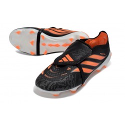 Adidas Chaussure Predator Elite Foldover Tongue FG Noir Orange
