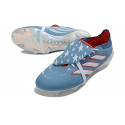Adidas Chaussure Predator Elite Foldover Tongue FG Bleu Blanc