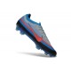Crampons de Foot Nike Zoom Mercurial Vapor 17 Elite FG Bleu Gris Rouge