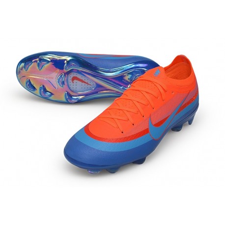 Crampons de Foot Nike Zoom Mercurial Vapor 17 Elite FG Orange Bleu