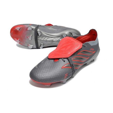 Adidas Chaussure Predator Elite Foldover Tongue FG Gris Rouge