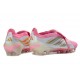 Adidas Chaussure Predator Elite Foldover Tongue FG Rose Blanc