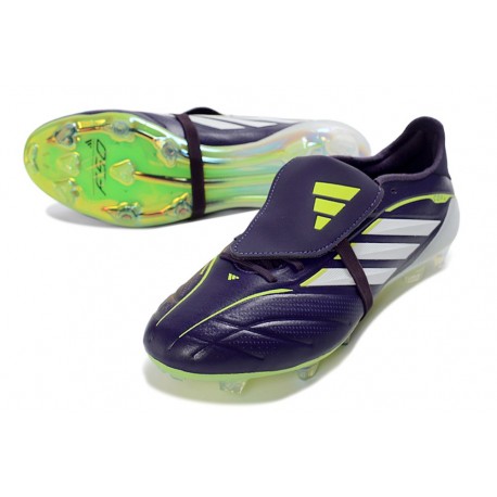 Adidas Chaussure Predator Elite Foldover Tongue FG Noir Blanc Vert