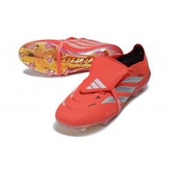 Adidas Chaussure Predator Elite Foldover Tongue FG Rouge Argent