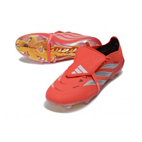 Adidas Chaussure Predator Elite Foldover Tongue FG Rouge Argent