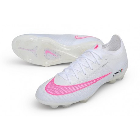 Nike Mercurial Vapor XVII Elite FG Chaussure Nouvelles CR7 Blanc Rose