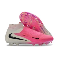 Chaussure Nike Phantom 6 Elite High FG Rose Blanc