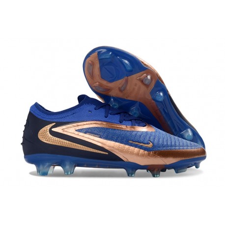 Chaussures Nike Phantom 6 Elite Low FG Bleu Marine Bronze Métallique