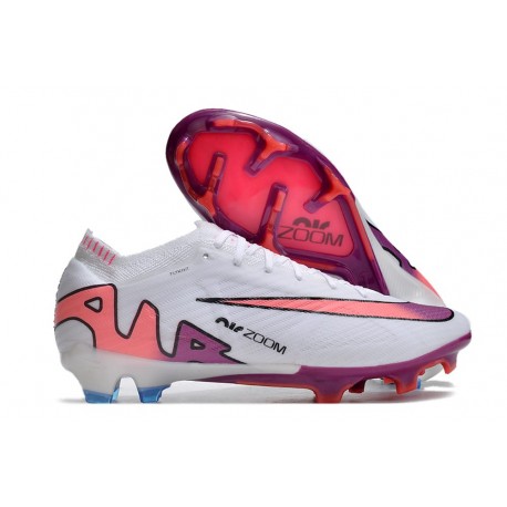 Nike Mercurial Vapor XV Elite FG Crampons Blanc Rose Bleu