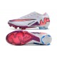 Nike Mercurial Vapor XV Elite FG Crampons Blanc Rose Bleu