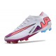 Nike Mercurial Vapor XV Elite FG Crampons Blanc Rose Bleu