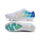 Nike Mercurial Vapor XV Elite FG Crampons Blanc Bleu Or