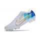 Nike Mercurial Vapor XV Elite FG Crampons Blanc Bleu Or