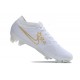Nike Mercurial Vapor XV Elite FG Crampons Blanc Bleu Or
